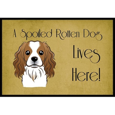 Carolines Treasures BB1472JMAT Cavalier Spaniel Spoiled Dog Lives Here Indoor & Outdoor Mat; 24 X 36 In.